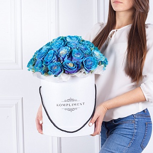 Шляпная Коробка Розы-Хамелеоны "Blue"