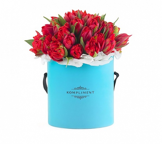 Шляпная коробка "Пионовидные тюльпаны"