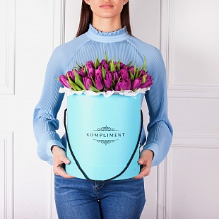Шляпная Коробка "Тюльпаны Фиолетовые"